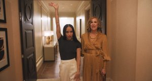 Zoë Kravitz e Catherine O’Hara em cena do último episódio de 'O Estúdio' (Divulgação/Apple TV+)