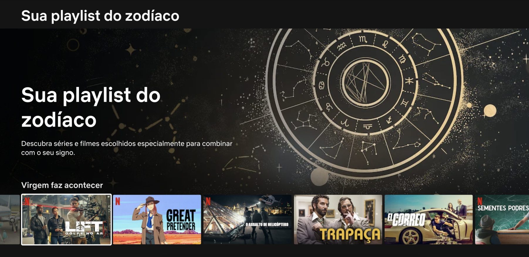 Netflix lança coleção “Sua Playlist do Zodíaco” com filmes e séries para cada signo