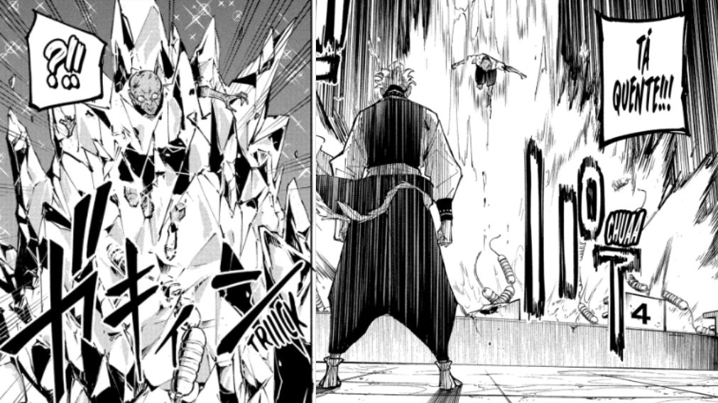 Maru fervendo e depois congelando uma piscina em Jujutsu Kaisen Módulo