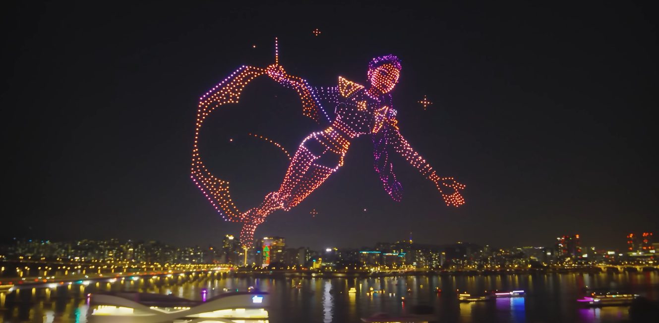 ‘Guerreiras do K-Pop’ ganha show de drones incrível na Coreia do Sul