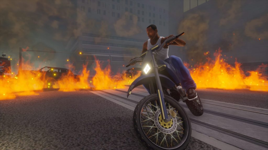"C.J" de GTA San Andreas remasterizado em Grand Theft Auto: The Trilogy – The Definitive Edition
