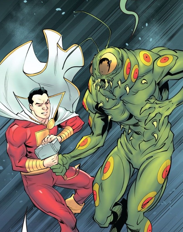 Shazam enfrentando o Sr. Cérebro 