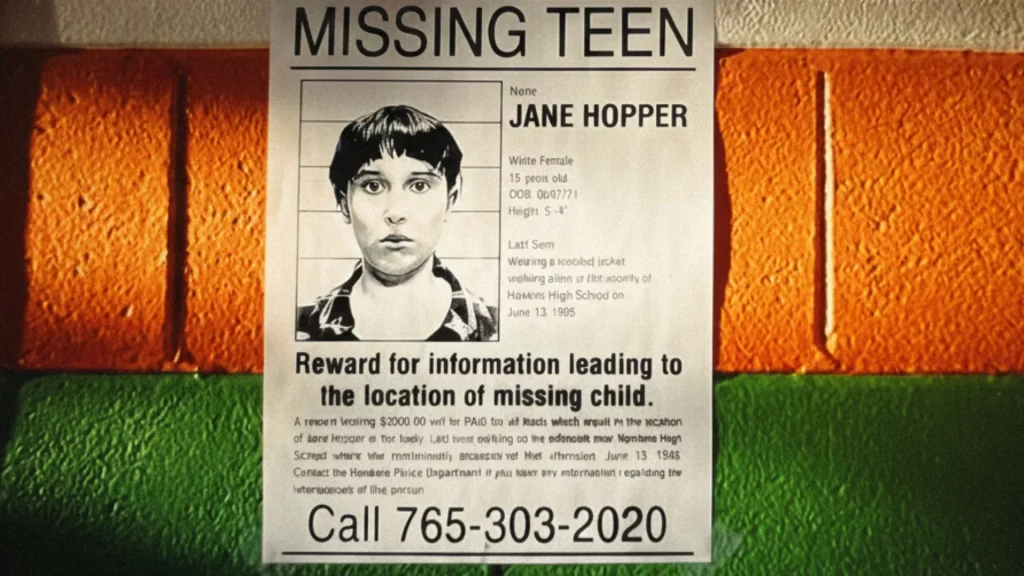 Cartaz de desaparecido de Jane Hopper
