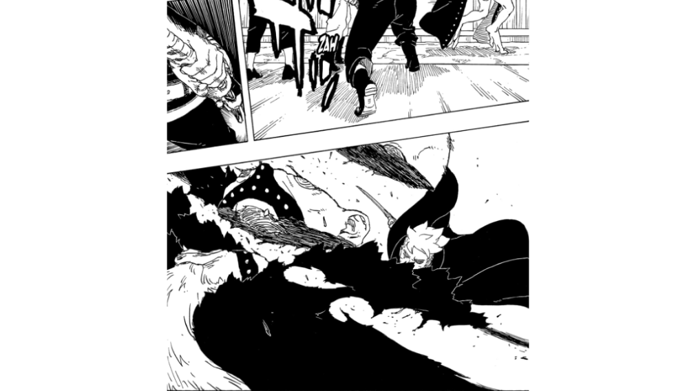 Boruto cortando mamushi