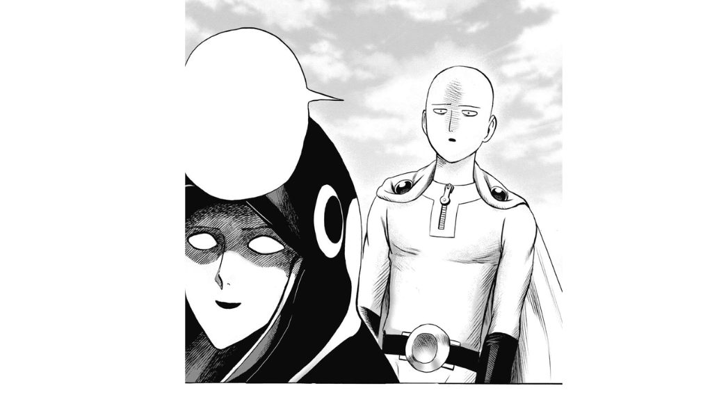 Saitama ameaçando Phoenix Man