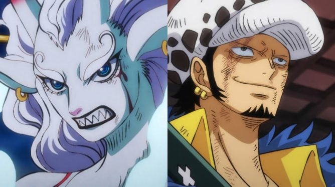 Yamato ao lado de Trafalgar Law