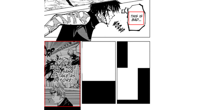 Naoya relembrando do ataque do Choso