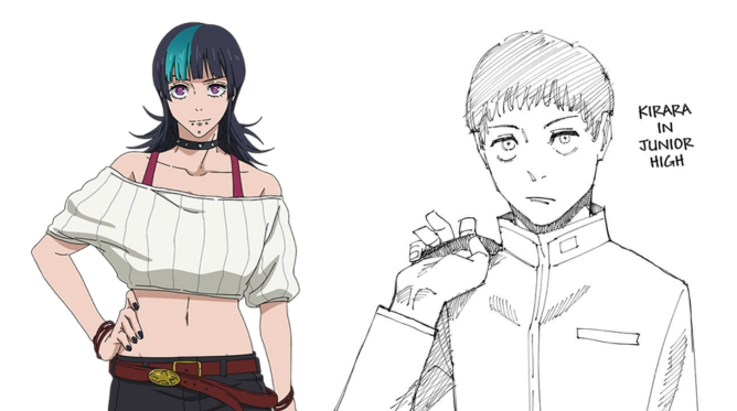 Kirara atualmente e em sua versão antiga, com características mais masculinas