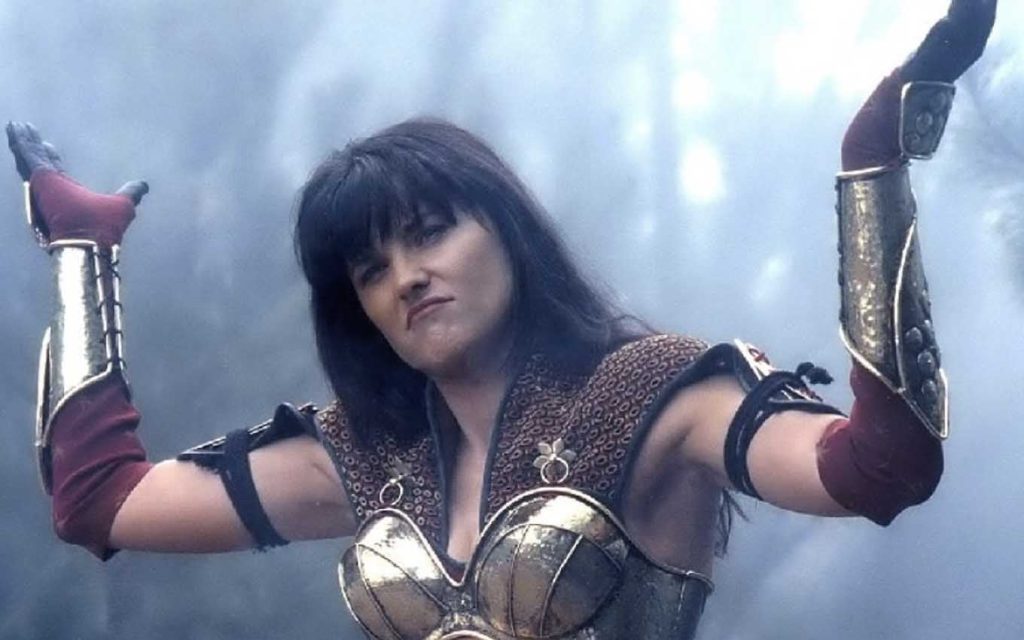 Lucy Lawless no papel de Xena