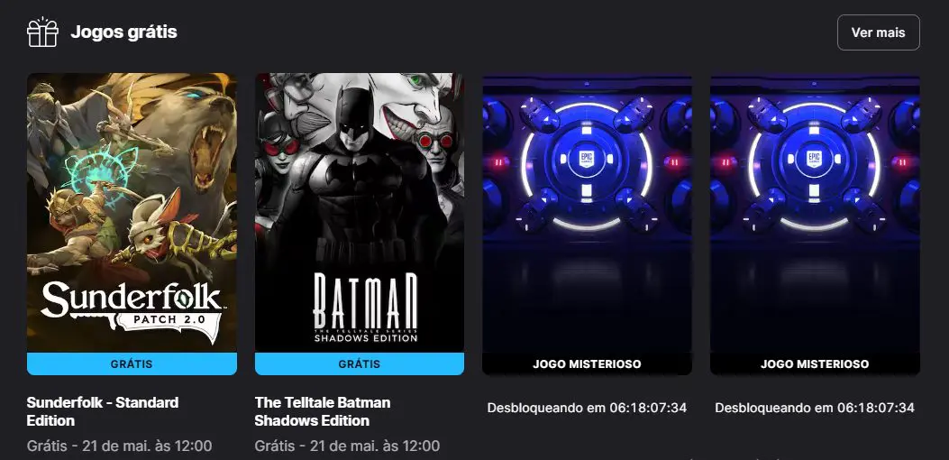 Jogos Grátis na Epic Games Store: Batman Telltale e RPG Sunderfolk Disponíveis por Tempo Limitado