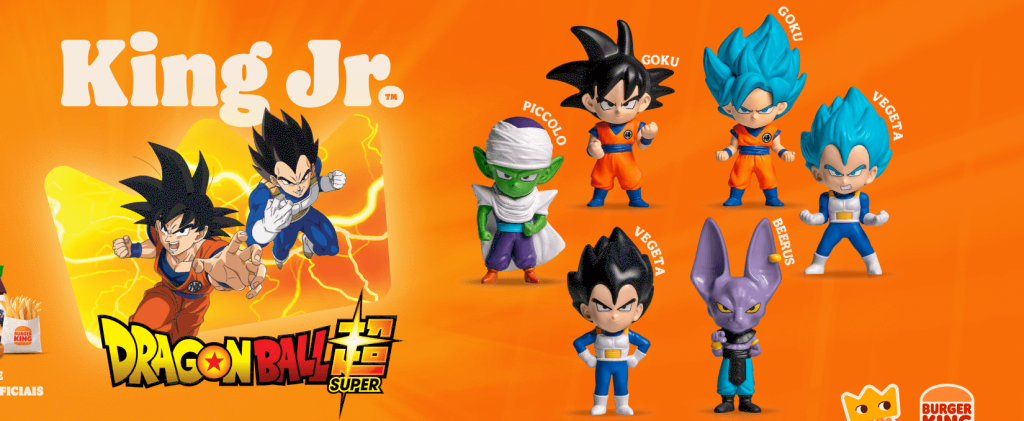 Dragon Ball Super chega ao Burger King com seis bonecos colecionáveis